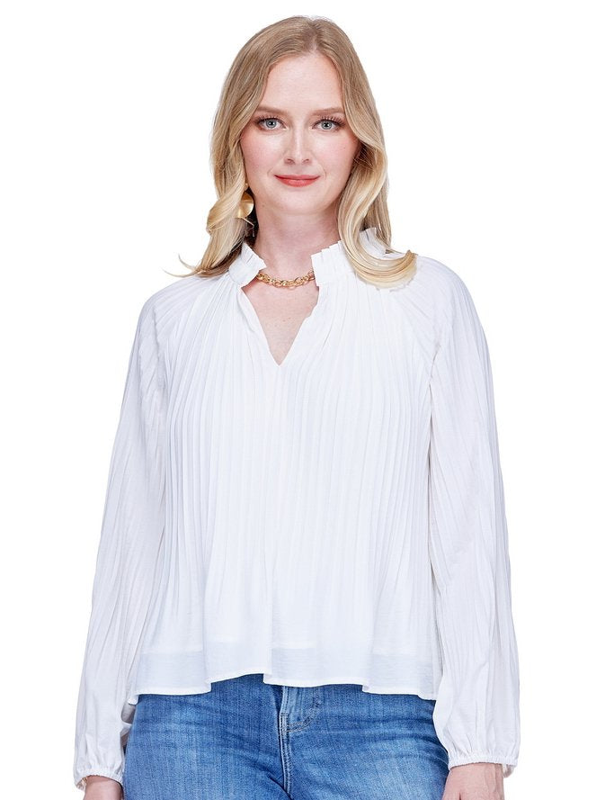 Pleaty Peasant Top/ white