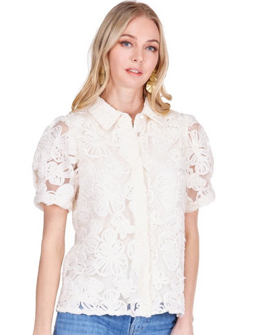 Soutache Blouse/ ivory