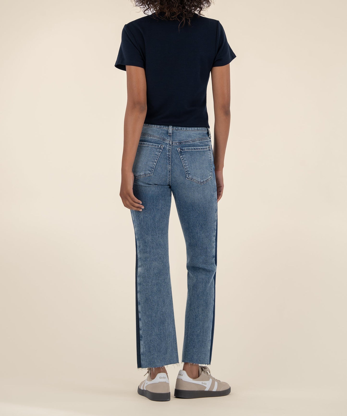 Kelsey High Rise ankle flare/ inerrant with dark stripe