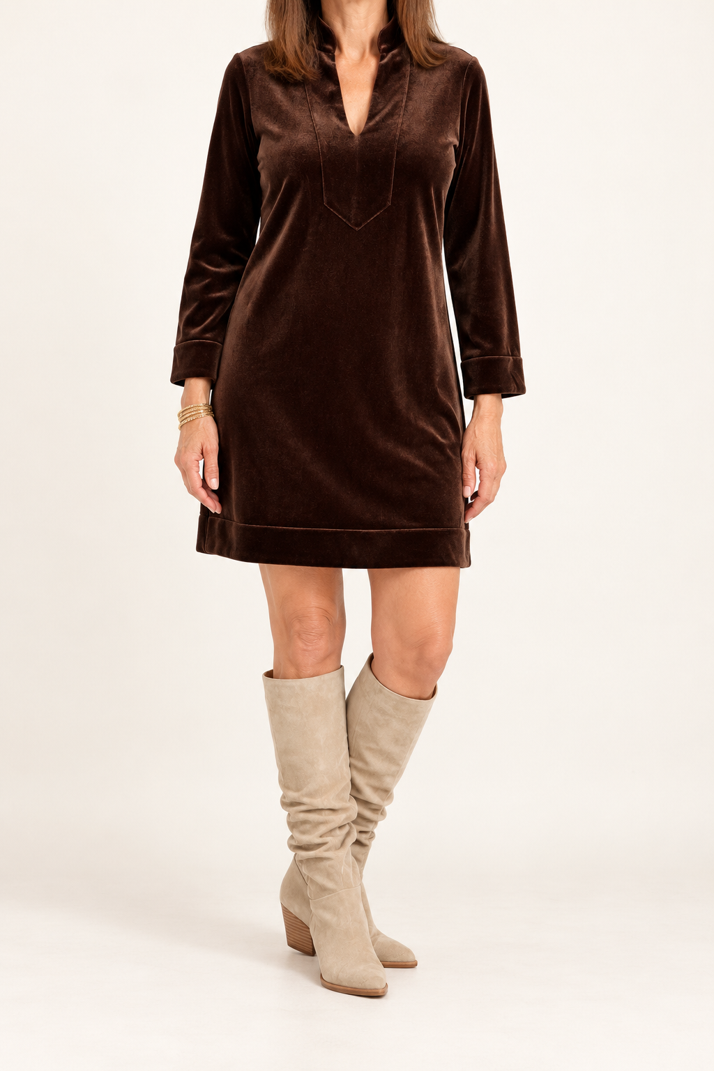 Kate Velvet Dress/ Espresso
