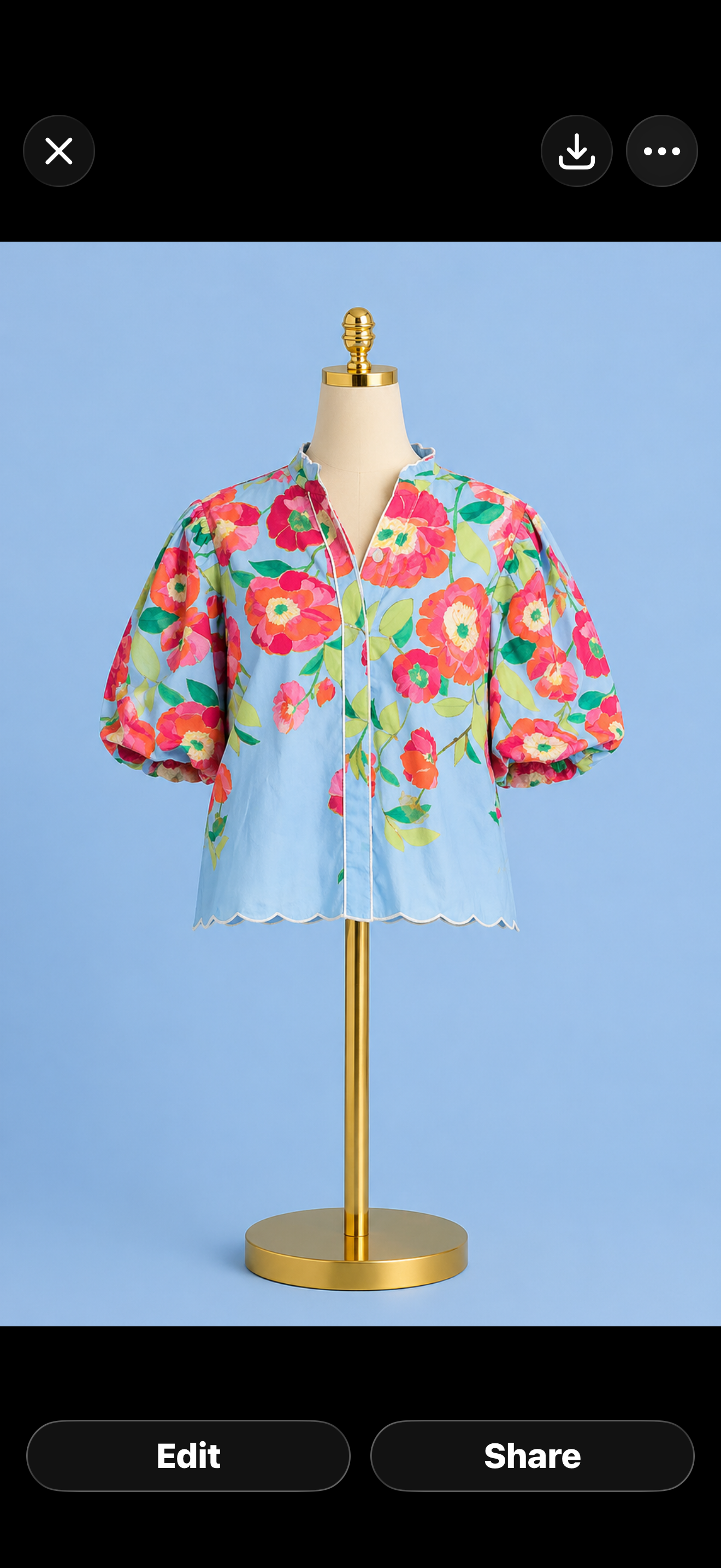 Edie Top/ Poppy Patch Blueberry