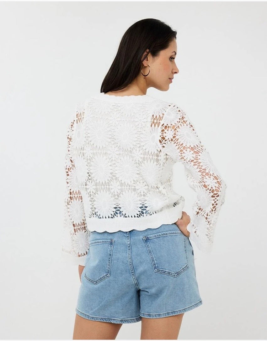 Cardigan Crochet / natural