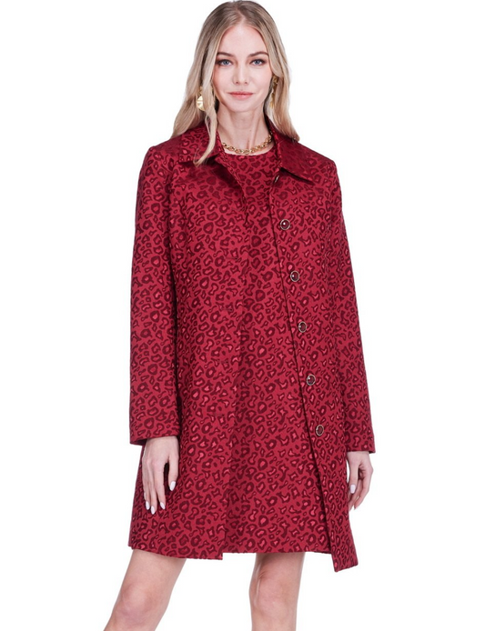 Fitted Coat/ Cheeta Brocade