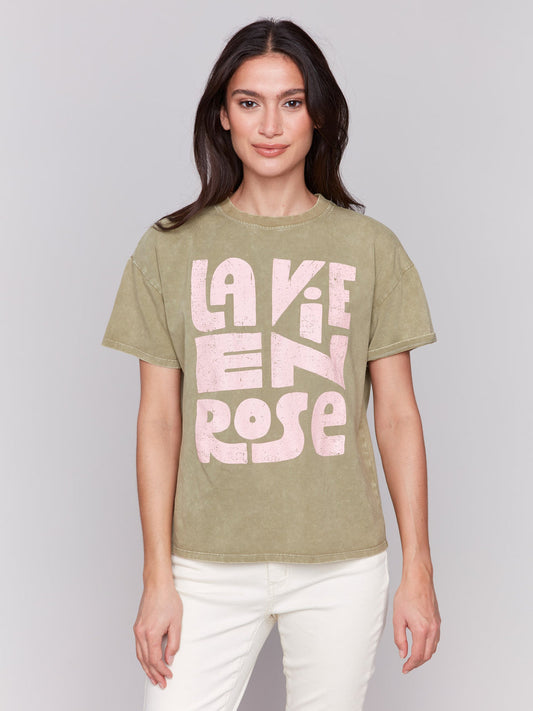 Loose Fit Graphic T-Shirt - Celadon