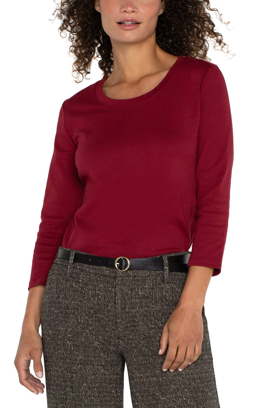 Scoop neck shirt/ pinot Noir