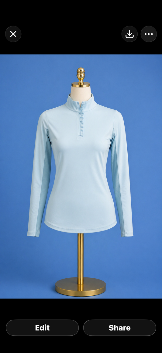 Ava Ruffle 1/4 Zip / sea salt