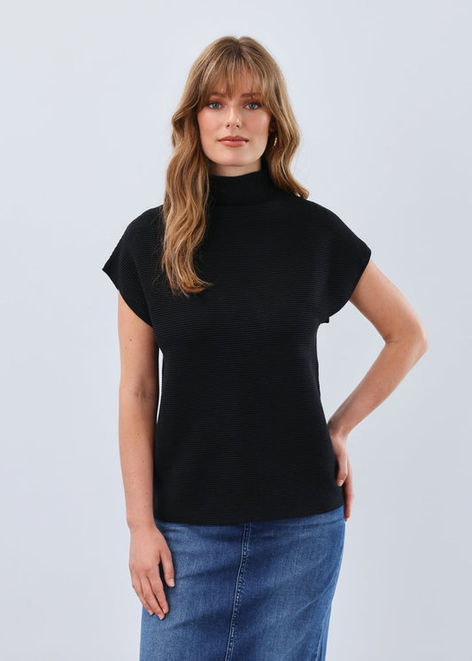 Ottoman sweater vest/ black