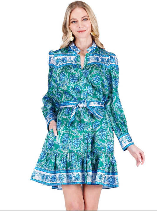 Flounce Dress/ Bluebell bloom