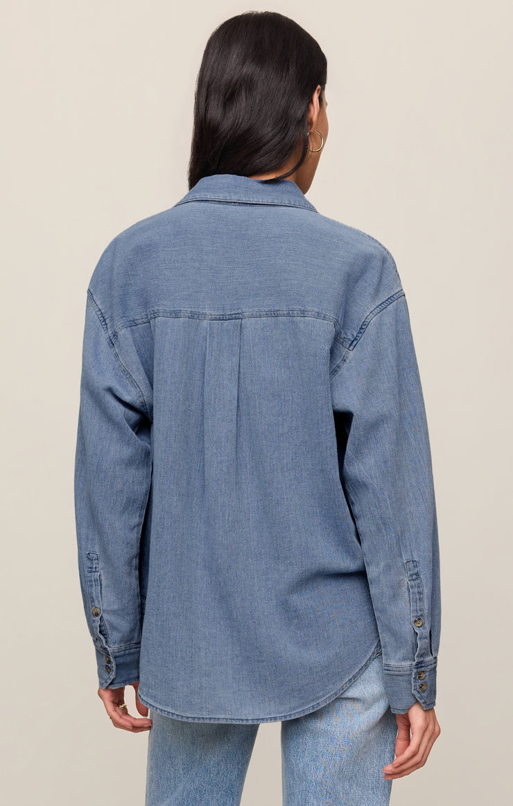 The Perfect Twill Button Up/ classic indigo