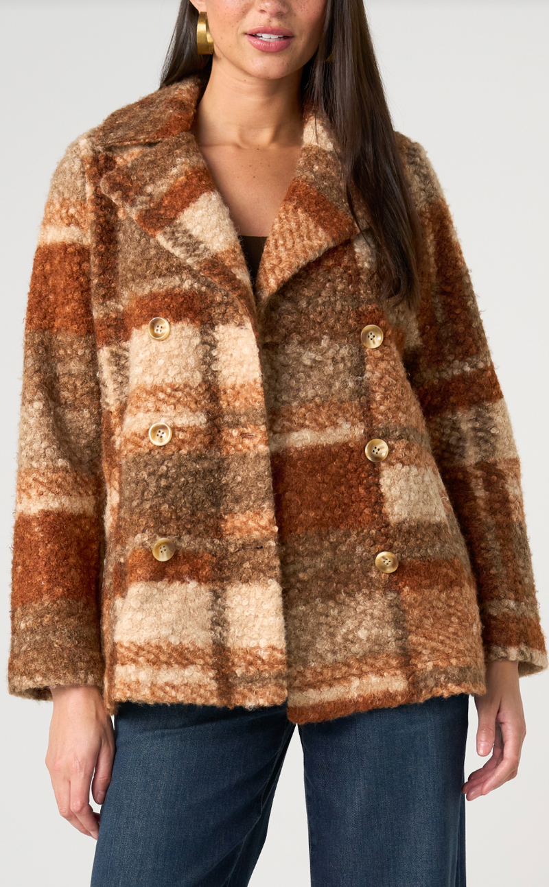 Double Breasted Peacoat / Nutmeg Multi