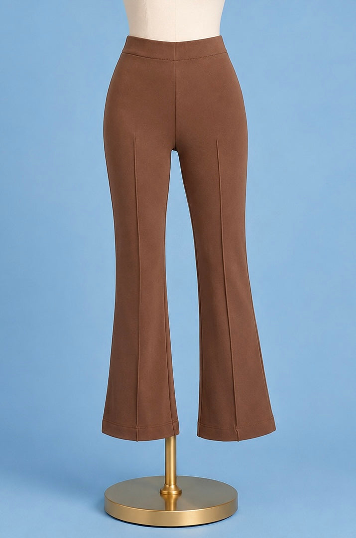 Ponte Bell Leg Ankle Pant/ chocolate