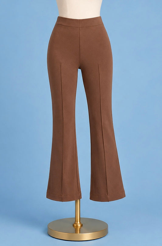 Ponte Bell Leg Ankle Pant/ chocolate