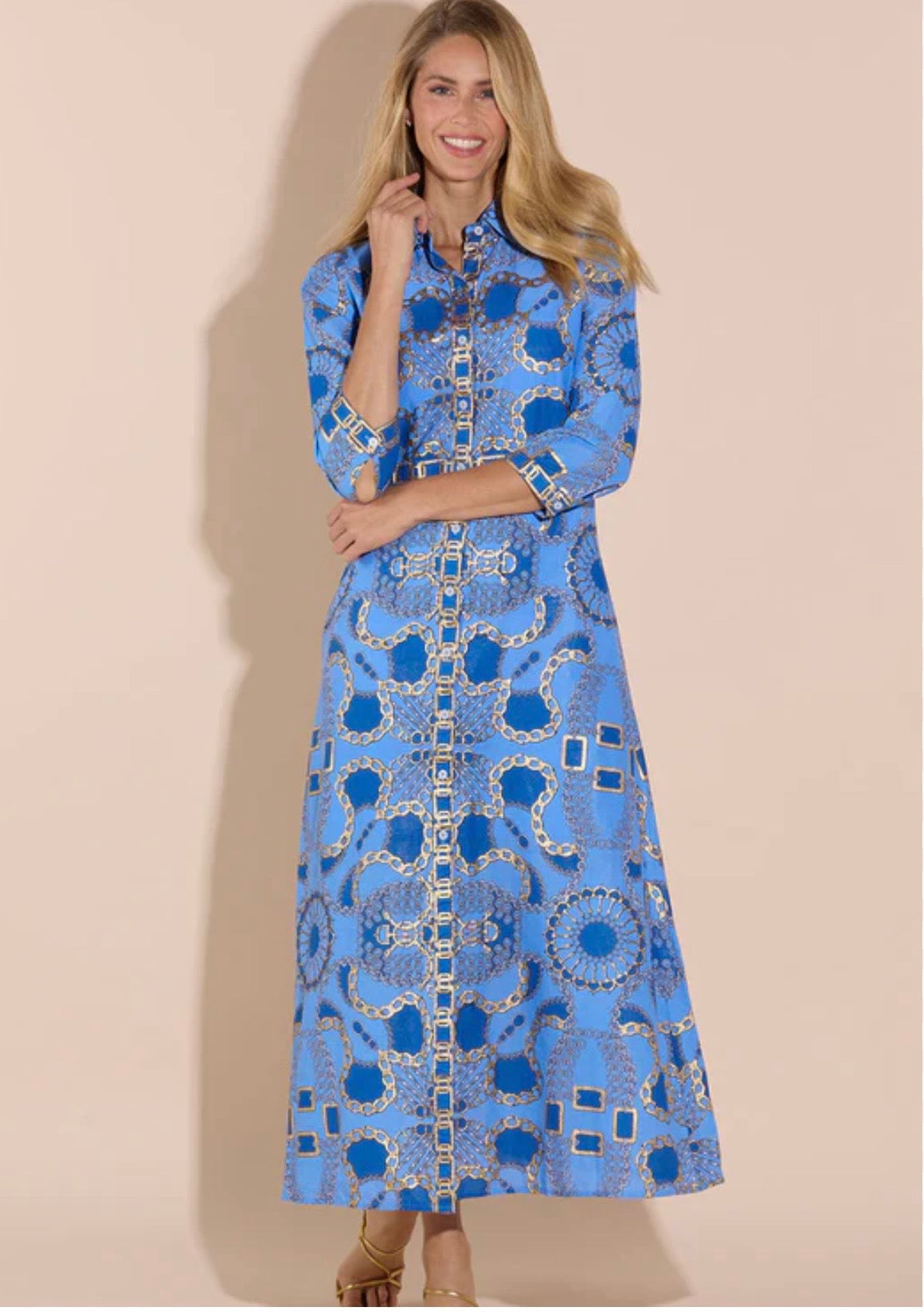Minna Dress/ periwinkle gold