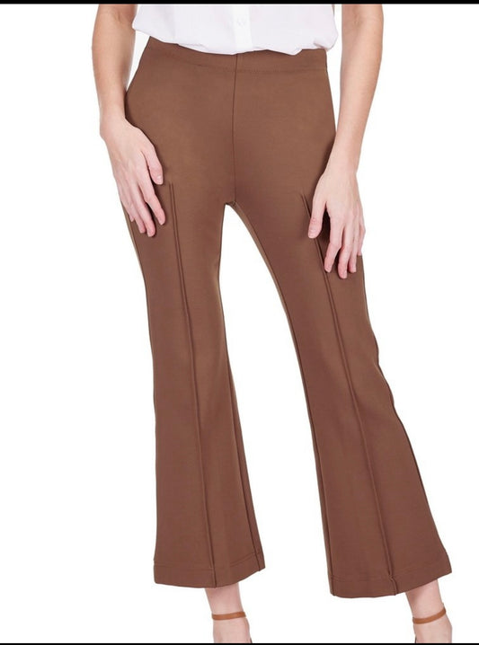Ponte Bell Leg Ankle Pant/ chocolate