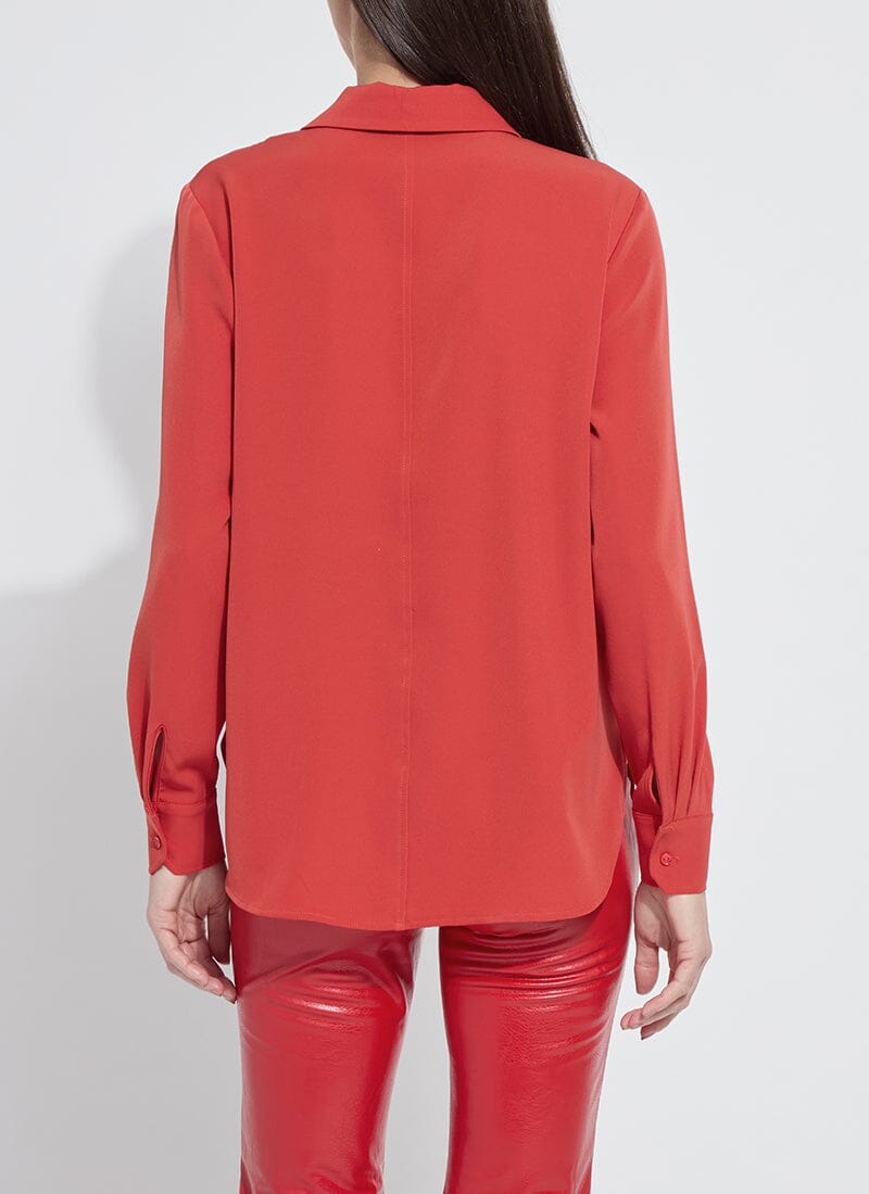 Parker Button Down Blouse/ extraordinary red