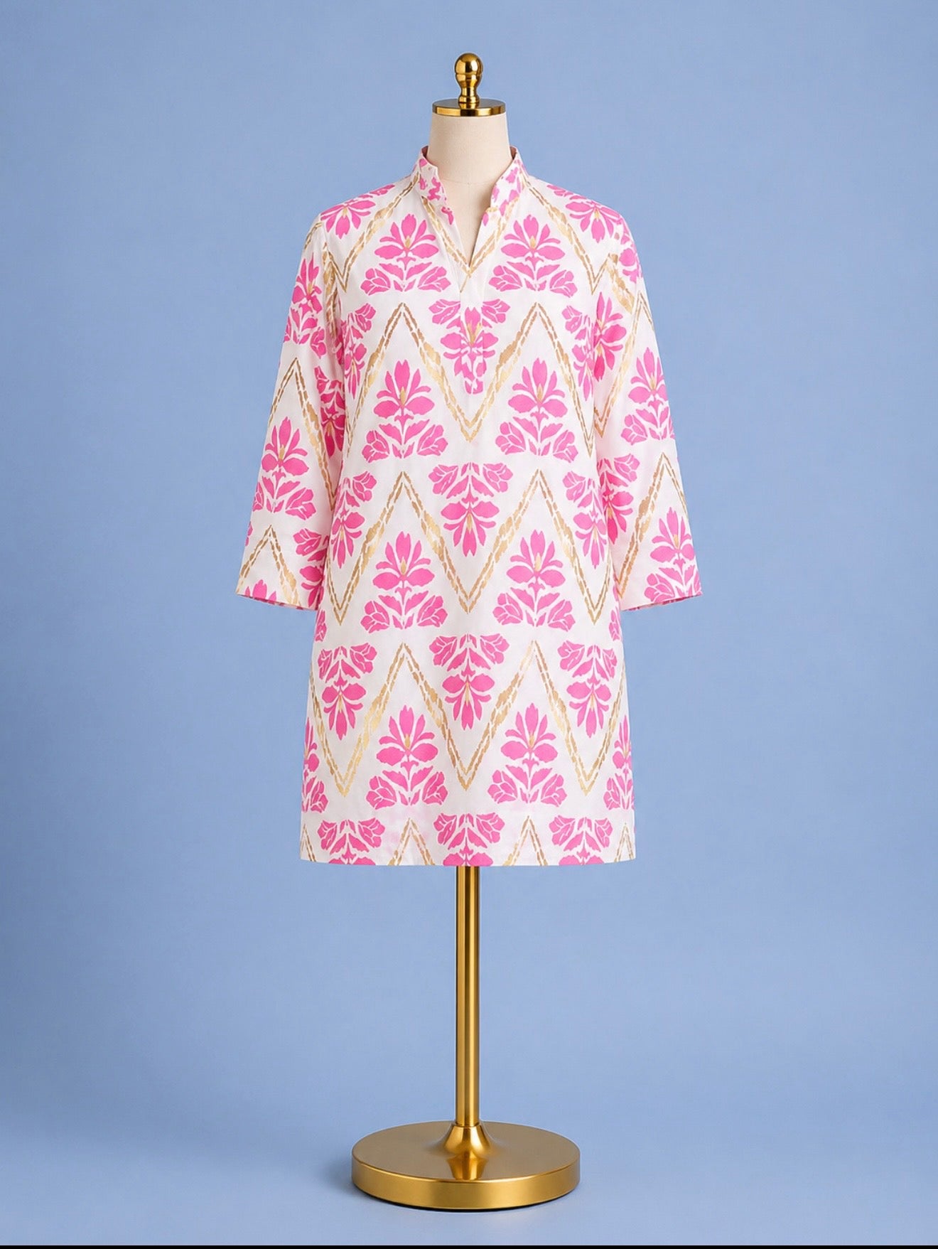 Helen Dress/ Gilded Flora White/Gold
