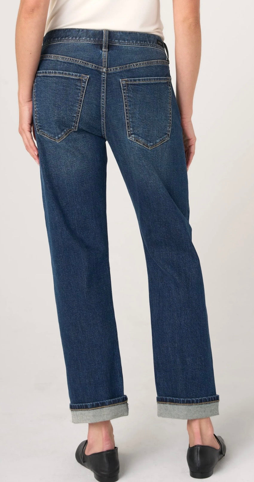 Sloane Slouchy Girlfriend Cuffed jeans/ comet blue