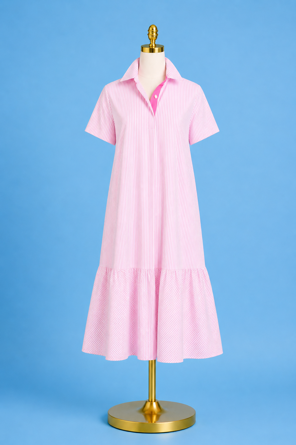 Maddie Dress Pink Stripe