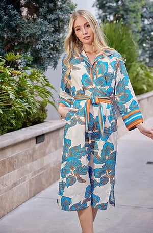 Band Collar Midi Dress/ Bold Rivera