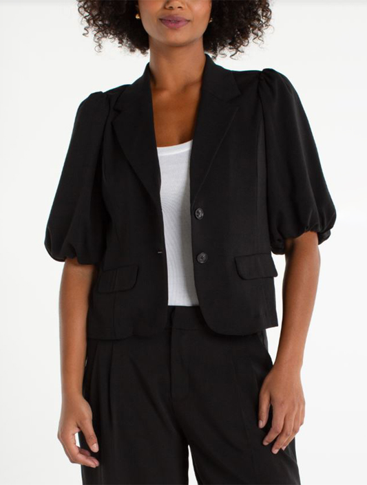 Balloon sleeve jacket/ black