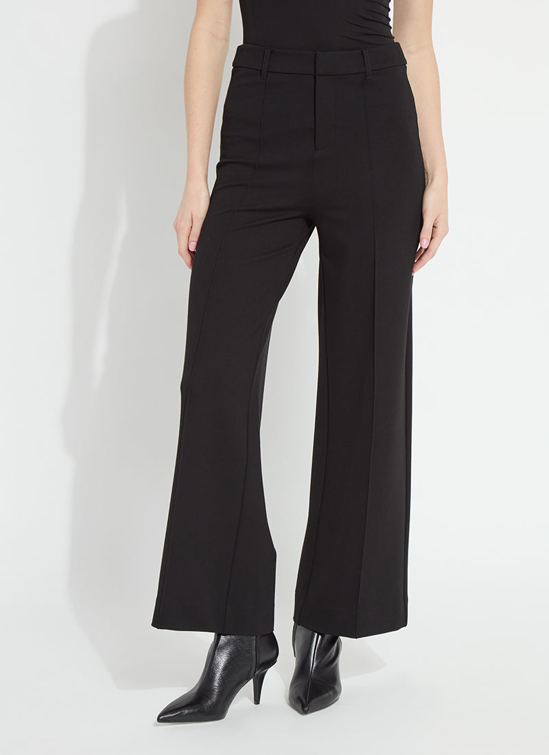 Nadia Zip Front Ponte Trouser / Black