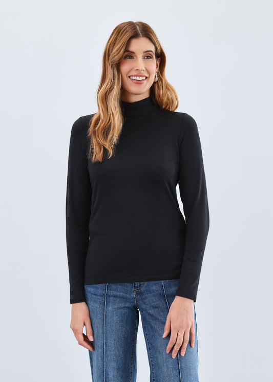 Mock neck top/ black