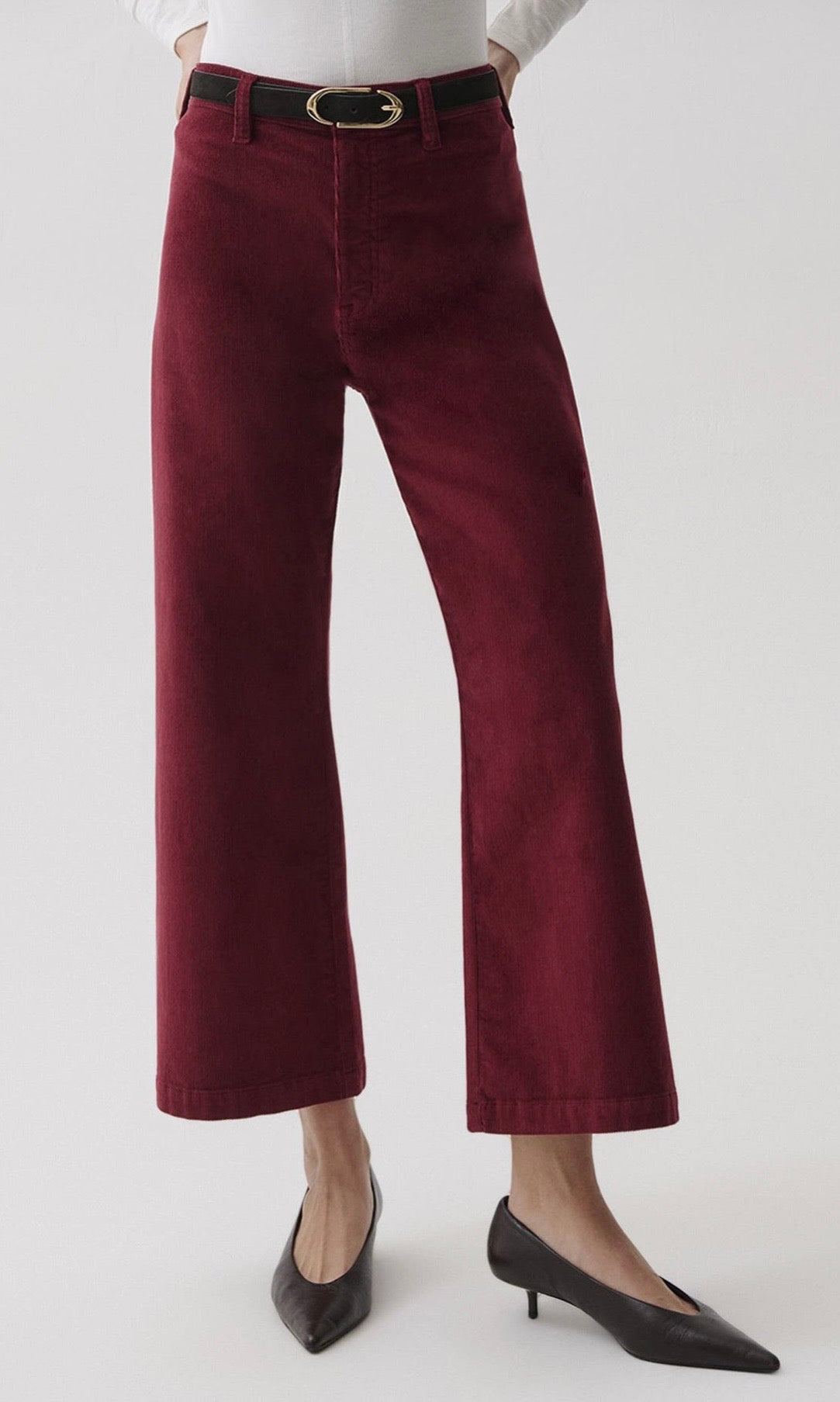 Penny Crop Wide Leg Crop/ Deep Crimson