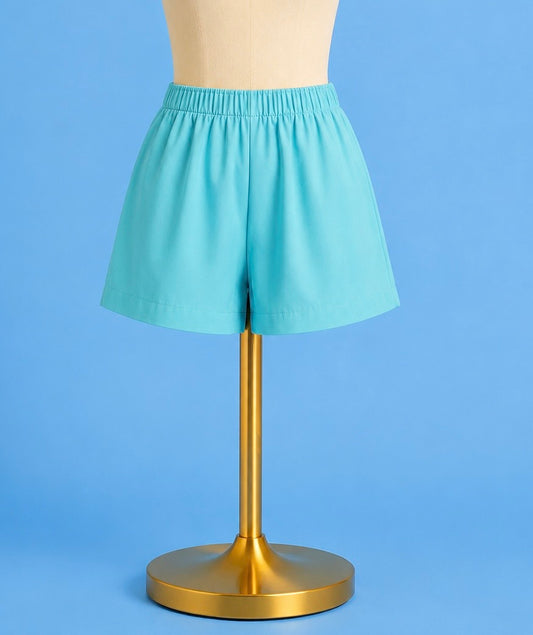 Slit pocket short / turquoise
