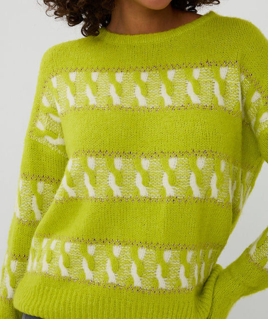 Striped jacquard sweater