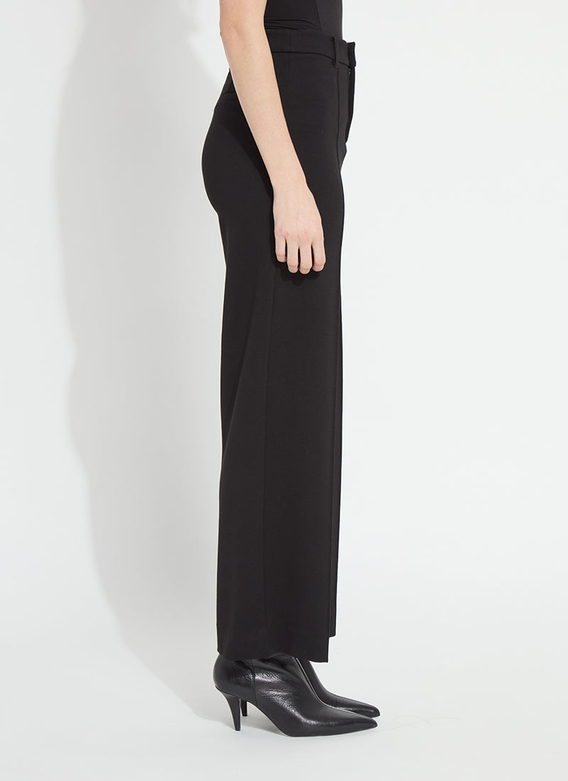 Nadia Zip Front Ponte Trouser / Black