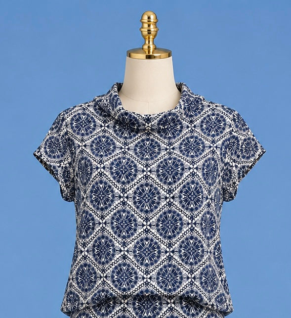 Tillie Top/ Tribal Medallion Navy