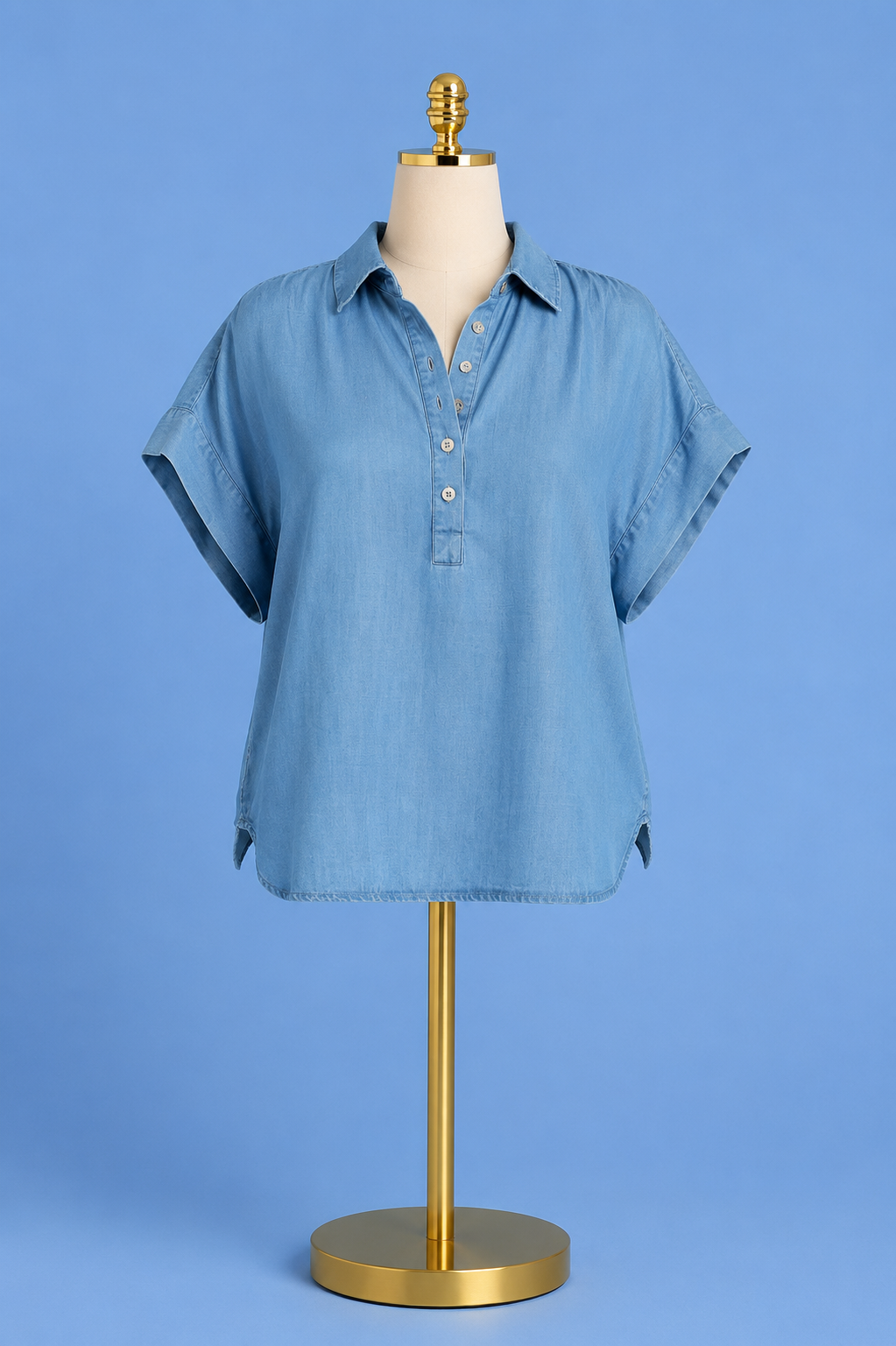 Popover shirt / sunlit blue
