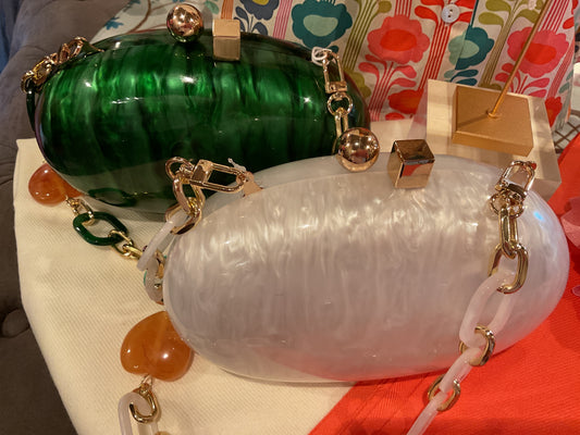UE03 Lucite egg handbag