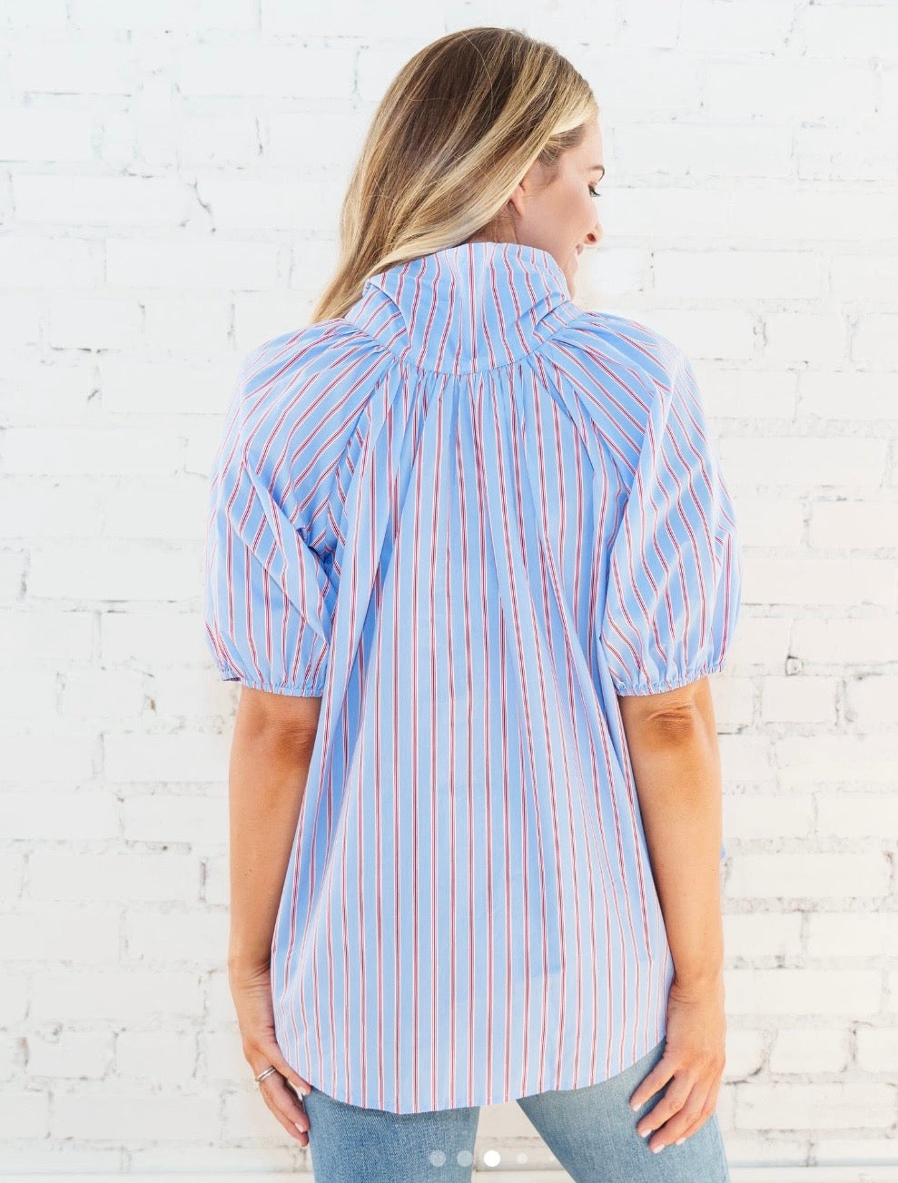 Ryan Bow Top Blue Stripe