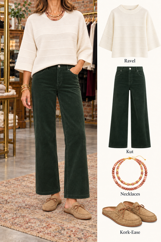 Meg High Rise Fab Ab wide leg Pant/ evergreen