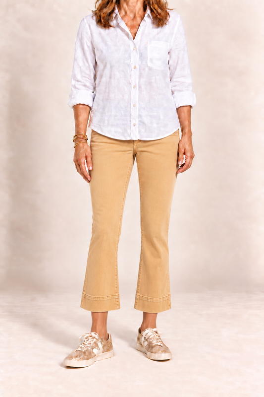 Hannah Crop Flare / Straw