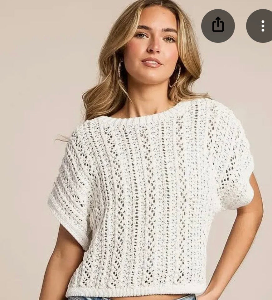Ballast Crochet Top/ white