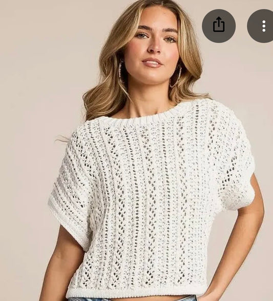 Ballast Crochet Top/ white