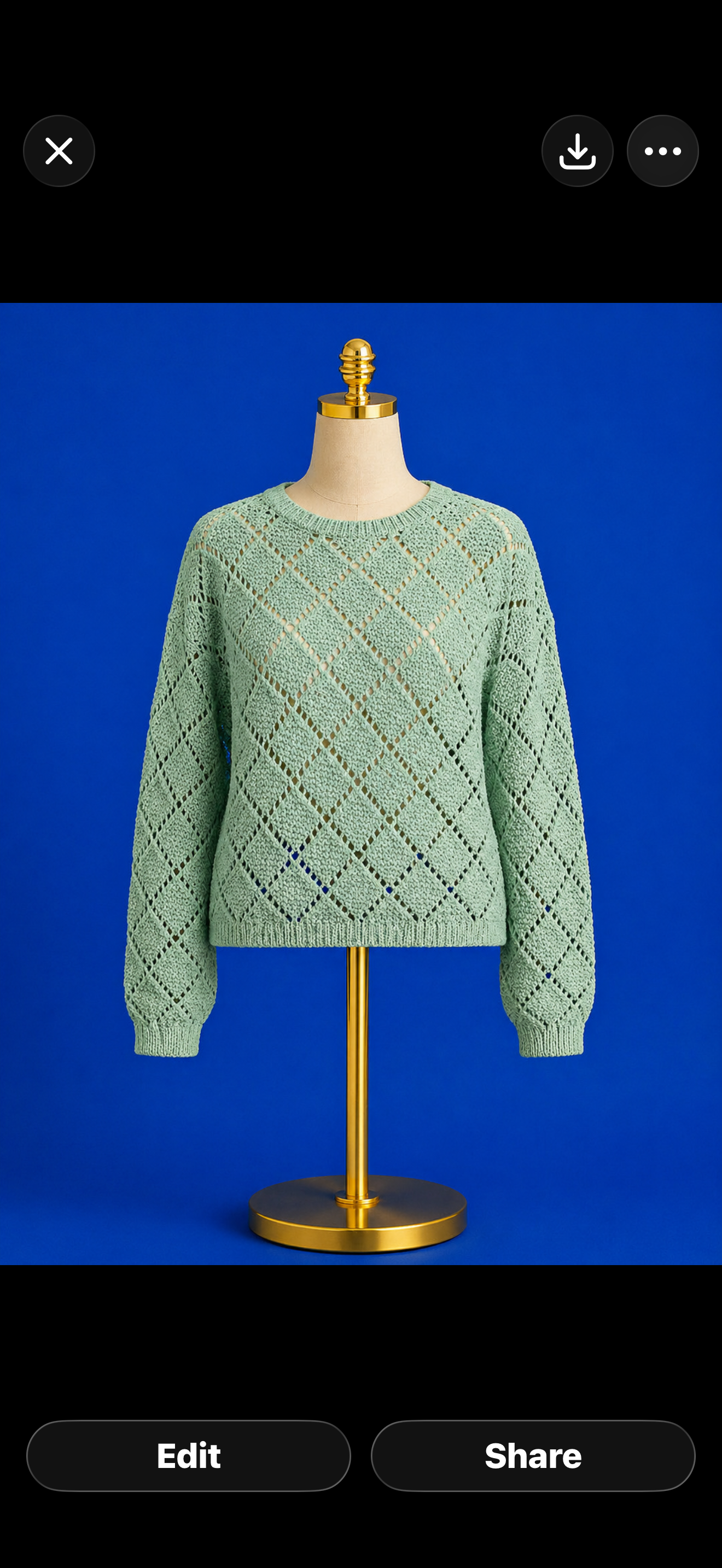 Hullen Crochet sweater / Crystal Green