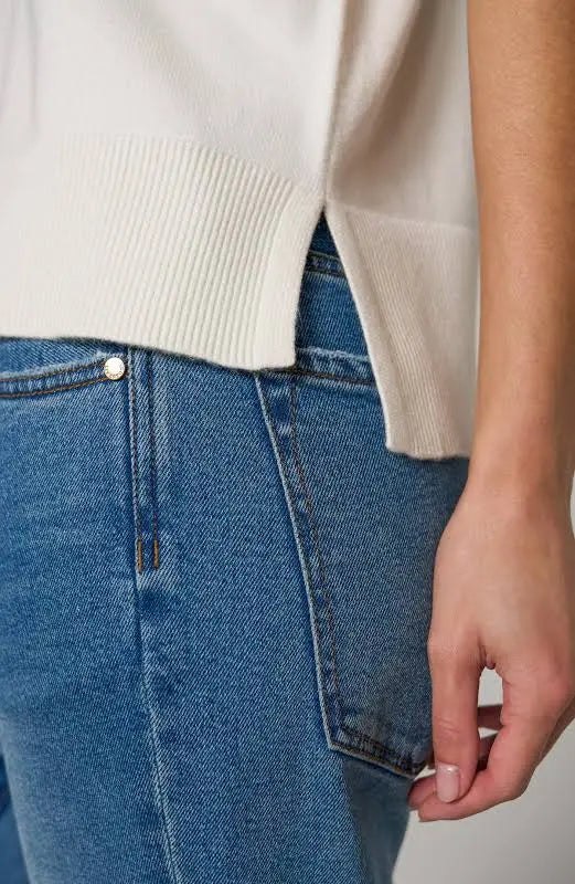 Dolman v neck top/ whipped cream