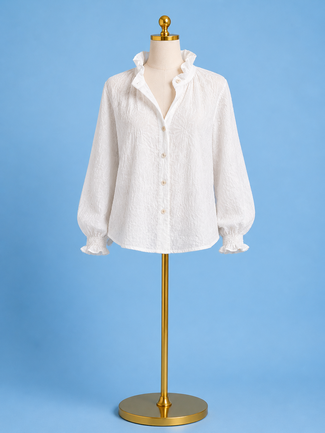 Fiona Shirt textured jacquard / white