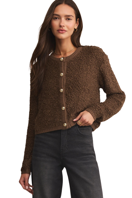 Maxie Fluffy Cardigan \ Root Beer