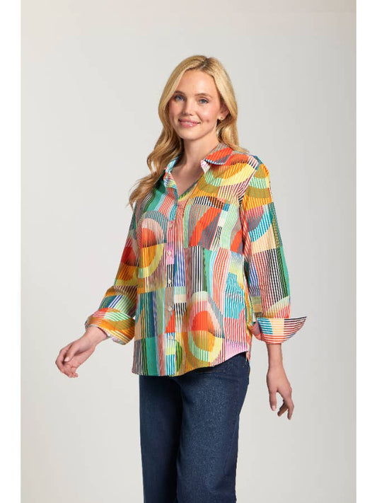 Boyfriend Button Up Shirt / orange