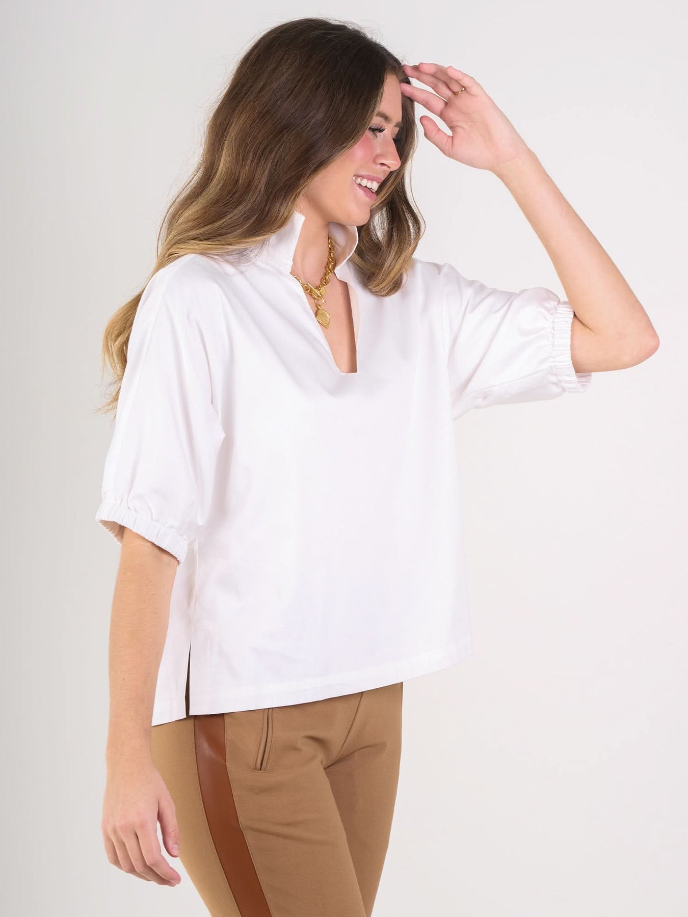 Poppy top/ white