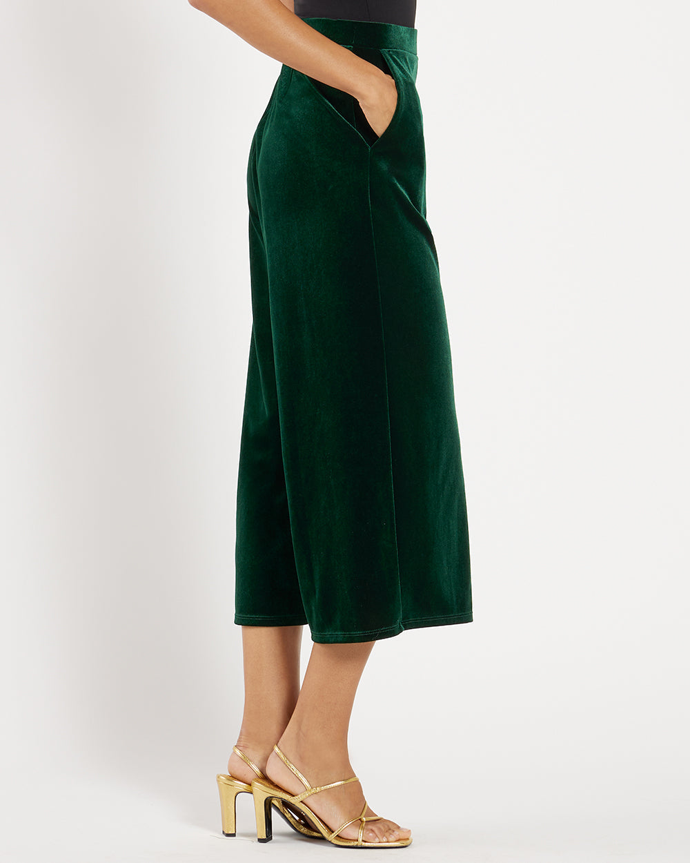 Lolly Stretch Velvet pant/ Palace Green