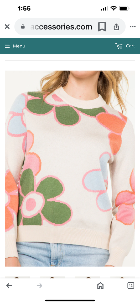 THML flower knit sweater.