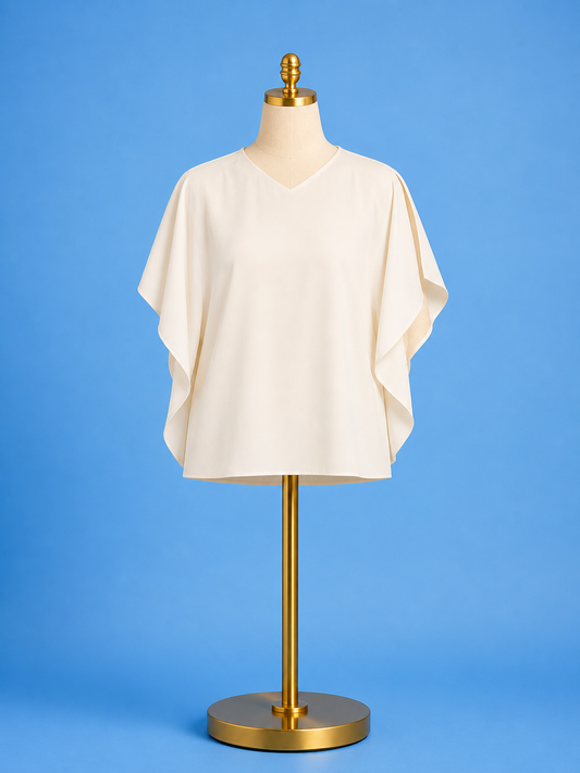 Carmen “V” neck Scarf top / sailcloth