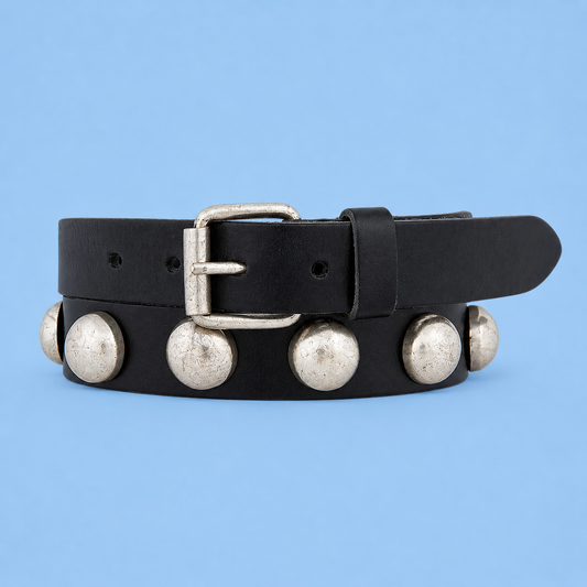 Amsterdam Heritage Leather Studded Statement Belt