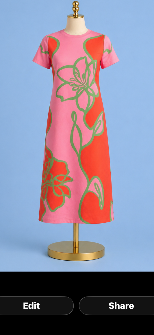 Elliot Dress / Fuschia Outline