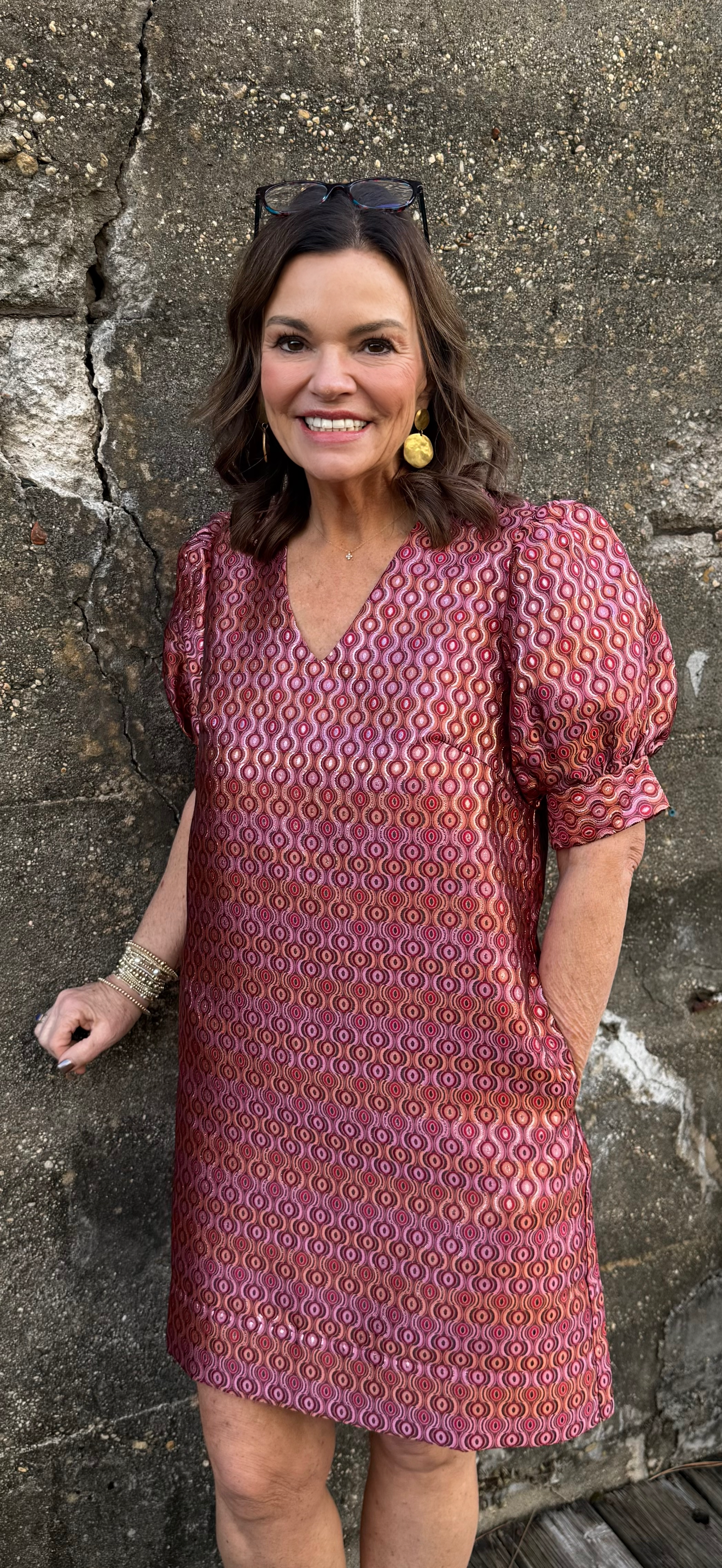 Shift Dress / Groovy Grid